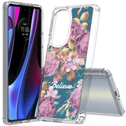 Believe Flowers Print Slim Cover For Motorola   (Edge,One 5G,Ace,UW,X40,30), Print in USA