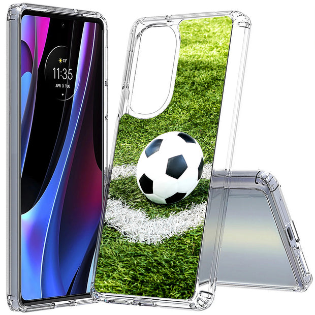 Soccer  Print Slim Cover For Motorola   (Edge,One 5G,Ace,UW,X40,30), Print in USA