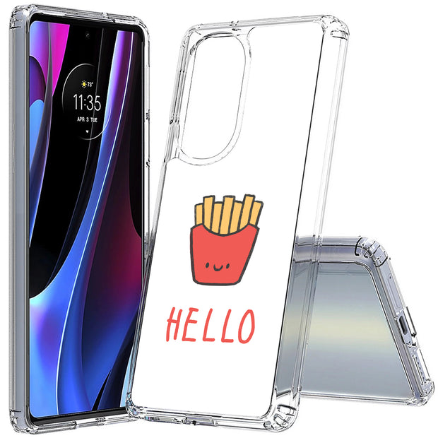 Hello Fries Print Slim Cover For Motorola   (Edge,One 5G,Ace,UW,X40,30), Print in USA