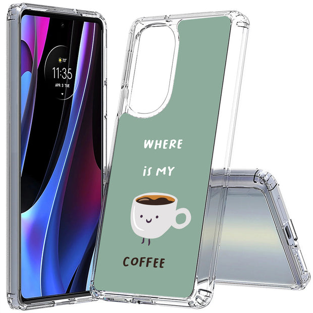 Where My Coffee Print Slim Cover For Motorola   (Edge,One 5G,Ace,UW,X40,30), Print in USA