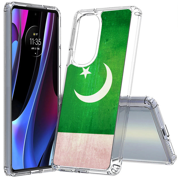 Pakistan Flag Print Slim Cover For Motorola   (Edge,One 5G,Ace,UW,X40,30), Print in USA