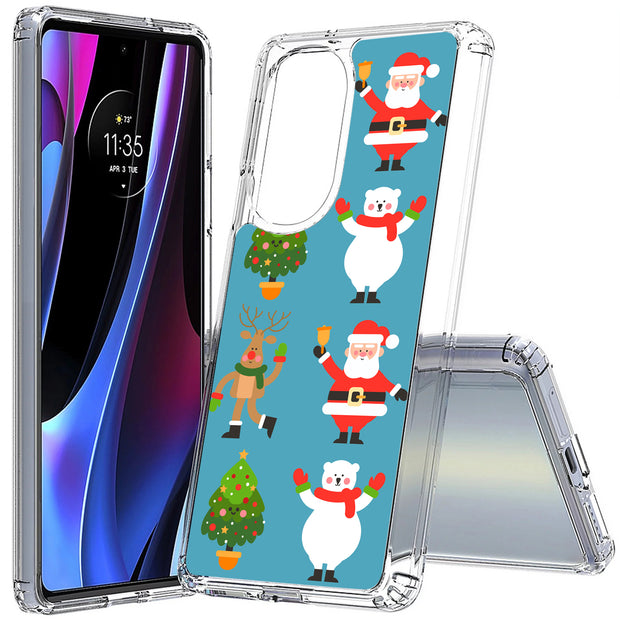 Cute Christmas Print Slim Cover For Motorola   (Edge,One 5G,Ace,UW,X40,30), Print in USA