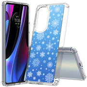 Blue Snowflakes Print Slim Cover For Motorola   (Edge,One 5G,Ace,UW,X40,30), Print in USA