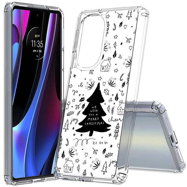 Wish You A Xmas Print Slim Cover For Motorola   (Edge,One 5G,Ace,UW,X40,30), Print in USA