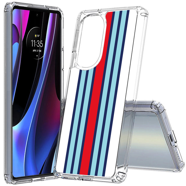 Race Stripe 10 Print Slim Cover For Motorola   (Edge,One 5G,Ace,UW,X40,30), Print in USA