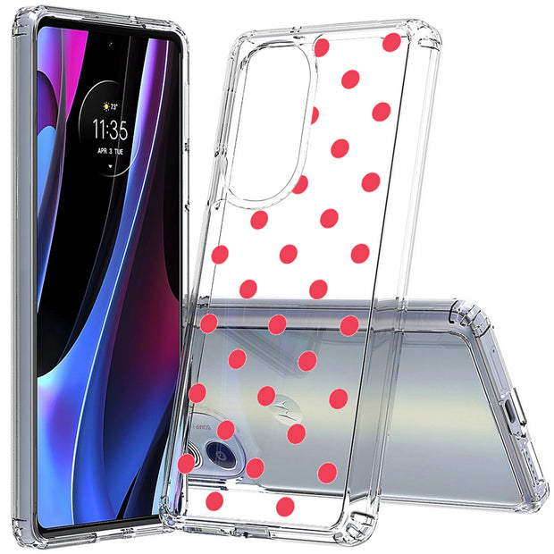 Dots Clear Print Slim Cover For Motorola   (Edge,One 5G,Ace,UW,X40,30), Print in USA