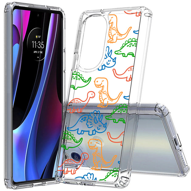 Dinosaur Cute 3 Print Slim Cover For Motorola   (Edge,One 5G,Ace,UW,X40,30), Print in USA