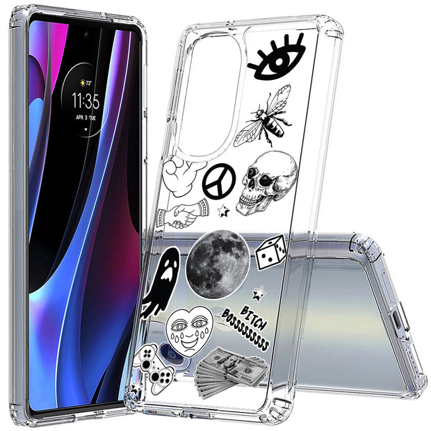 Ghost Collage Print Slim Cover For Motorola   (Edge,One 5G,Ace,UW,X40,30), Print in USA