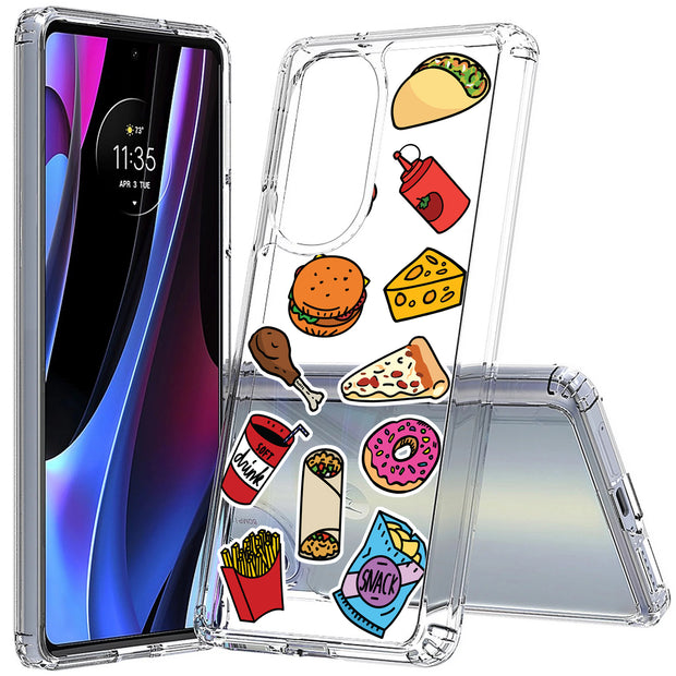 Food Collage Print Slim Cover For Motorola   (Edge,One 5G,Ace,UW,X40,30), Print in USA