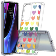 Colorful Hearts Print Slim Cover For Motorola   (Edge,One 5G,Ace,UW,X40,30), Print in USA