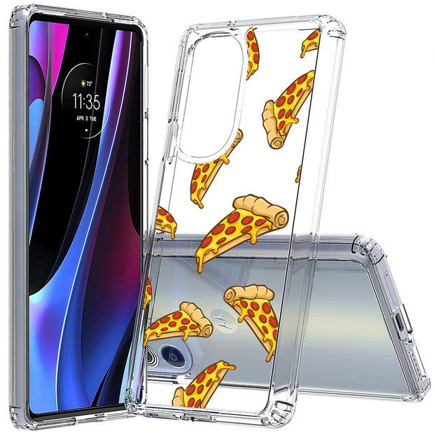 Yummy Pizza Print Slim Cover For Motorola   (Edge,One 5G,Ace,UW,X40,30), Print in USA