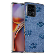 Paw Footprints Print Slim Cover For Motorola   (Edge,One 5G,Ace,UW,X40,30), Print in USA