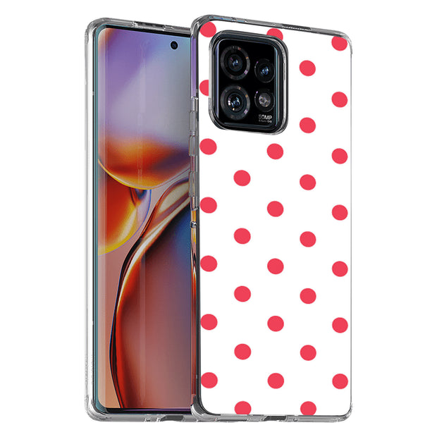 Dots White Print Slim Cover For Motorola   (Edge,One 5G,Ace,UW,X40,30), Print in USA