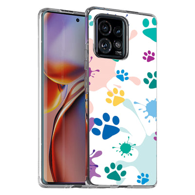 Paw Color 2 Print Slim Cover For Motorola   (Edge,One 5G,Ace,UW,X40,30), Print in USA