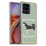 Husky Dog Print Slim Cover For Motorola   (Edge,One 5G,Ace,UW,X40,30), Print in USA