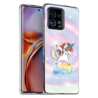 Unicorn Dabbing Print Slim Cover For Motorola   (Edge,One 5G,Ace,UW,X40,30), Print in USA