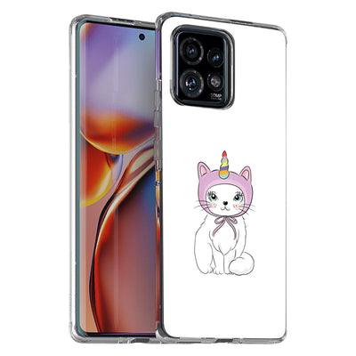 Unicorn Kitty Print Slim Cover For Motorola   (Edge,One 5G,Ace,UW,X40,30), Print in USA