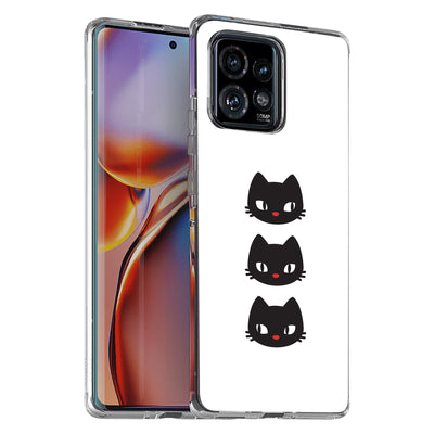 Black Cat Print Slim Cover For Motorola   (Edge,One 5G,Ace,UW,X40,30), Print in USA