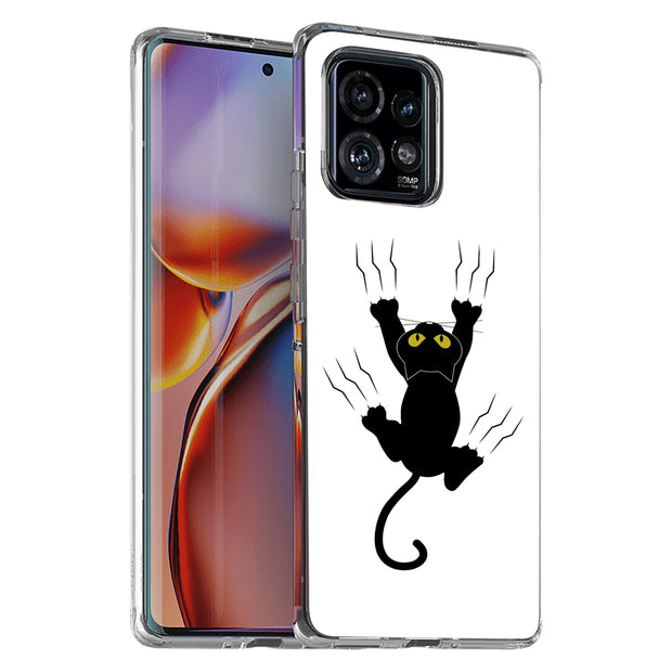 Cat Scratch Print Slim Cover For Motorola   (Edge,One 5G,Ace,UW,X40,30), Print in USA