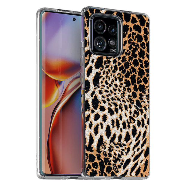 Leopard Pattern Print Slim Cover For Motorola   (Edge,One 5G,Ace,UW,X40,30), Print in USA