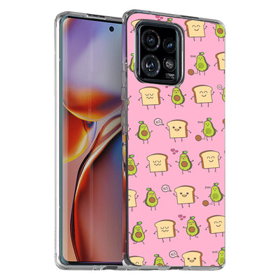 Pink Avocado Print Slim Cover For Motorola   (Edge,One 5G,Ace,UW,X40,30), Print in USA