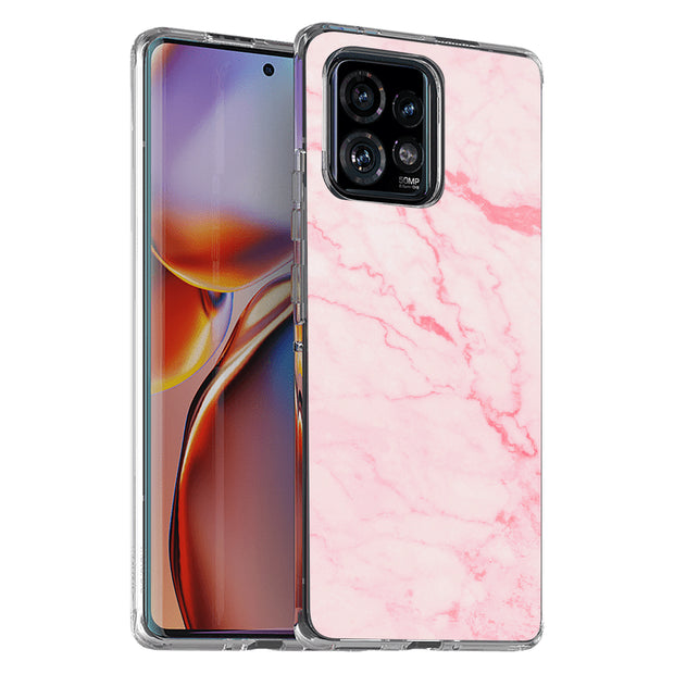 Pink Marble 2 Print Slim Cover For Motorola   (Edge,One 5G,Ace,UW,X40,30), Print in USA