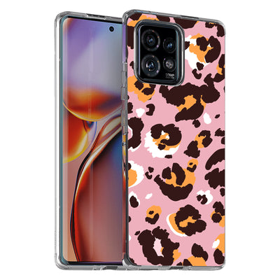 Pink Leopard 2 Print Slim Cover For Motorola   (Edge,One 5G,Ace,UW,X40,30), Print in USA