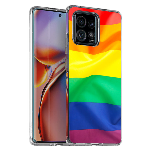 Rainbow LGBTQ Print Slim Cover For Motorola   (Edge,One 5G,Ace,UW,X40,30), Print in USA