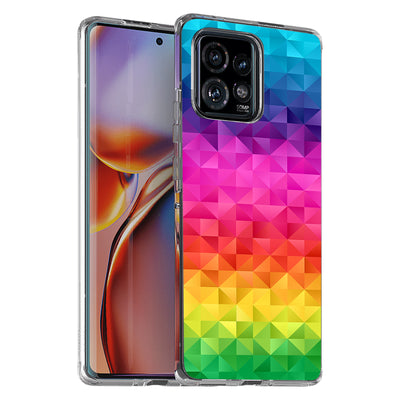 Rainbow Colors Print Slim Cover For Motorola   (Edge,One 5G,Ace,UW,X40,30), Print in USA