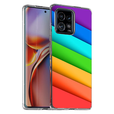 Rainbow Pride Print Slim Cover For Motorola   (Edge,One 5G,Ace,UW,X40,30), Print in USA