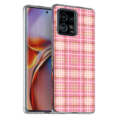 Plaid Pattern 4 Print Slim Cover For Motorola   (Edge,One 5G,Ace,UW,X40,30), Print in USA