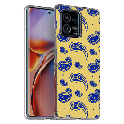 Paisley Yellow Print Slim Cover For Motorola   (Edge,One 5G,Ace,UW,X40,30), Print in USA