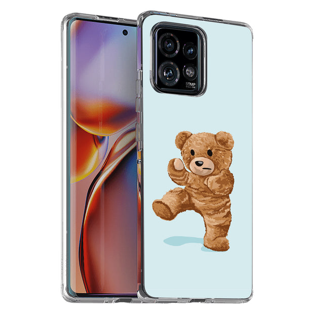 Teddy Fight Print Slim Cover For Motorola   (Edge,One 5G,Ace,UW,X40,30), Print in USA