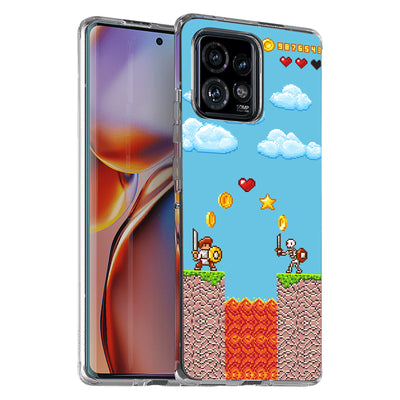 Retro Games 3 Print Slim Cover For Motorola   (Edge,One 5G,Ace,UW,X40,30), Print in USA