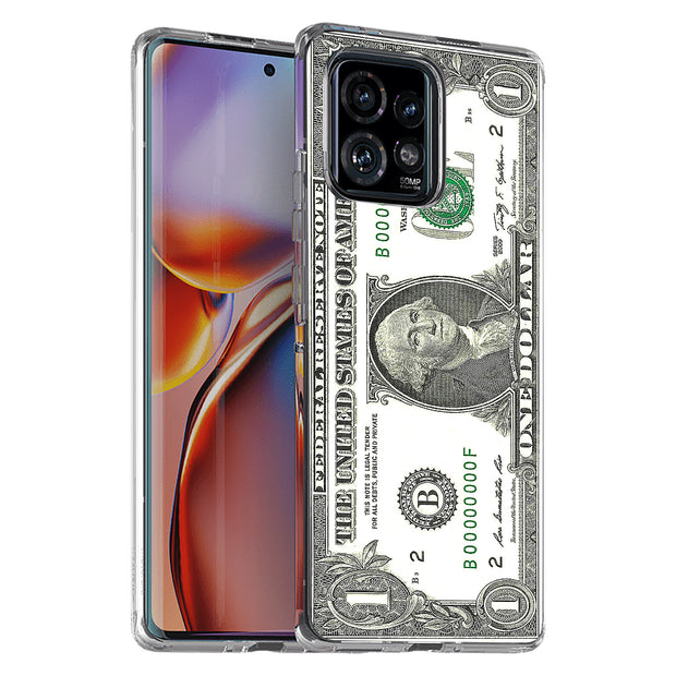 One Dollar Bill Print Slim Cover For Motorola   (Edge,One 5G,Ace,UW,X40,30), Print in USA