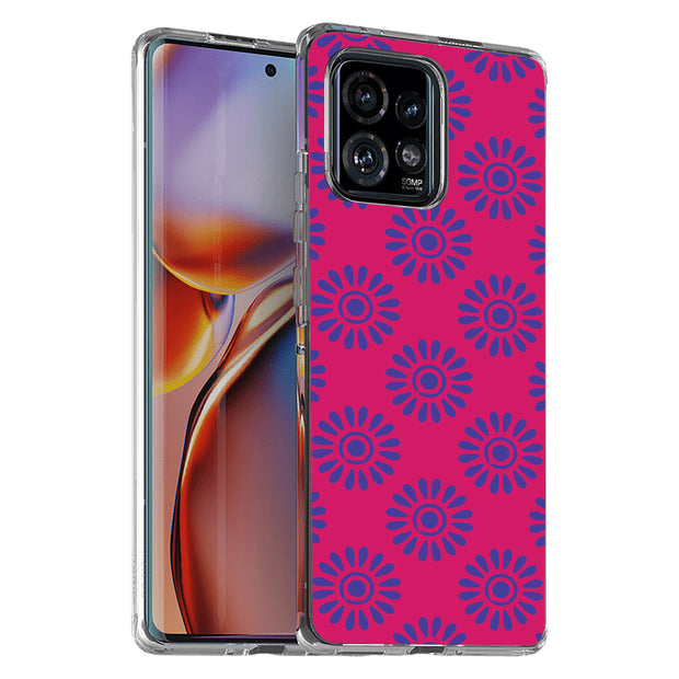 Flower Pink Print Slim Cover For Motorola   (Edge,One 5G,Ace,UW,X40,30), Print in USA