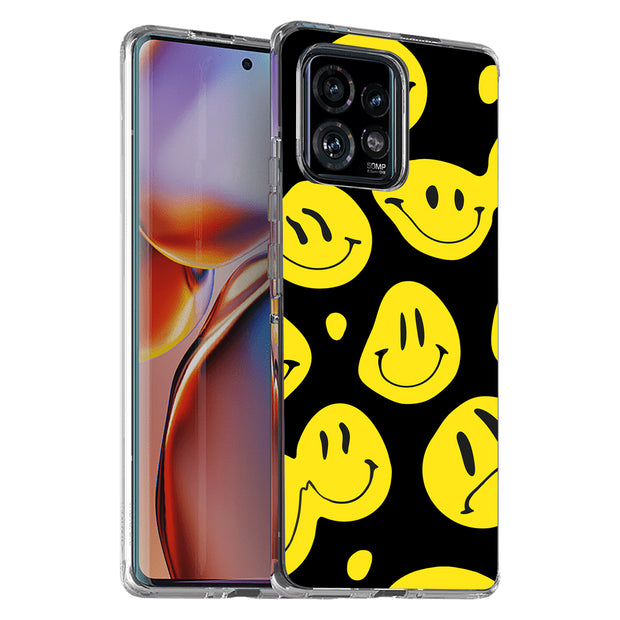 Smiley Face Print Slim Cover For Motorola   (Edge,One 5G,Ace,UW,X40,30), Print in USA