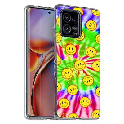 Tie Dye Smile Print Slim Cover For Motorola   (Edge,One 5G,Ace,UW,X40,30), Print in USA