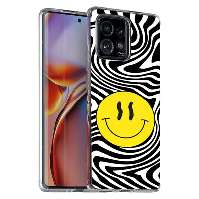 Trippy Smiley Print Slim Cover For Motorola   (Edge,One 5G,Ace,UW,X40,30), Print in USA