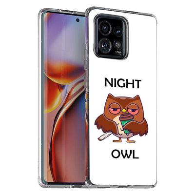 Night Owl  Print Slim Cover For Motorola   (Edge,One 5G,Ace,UW,X40,30), Print in USA