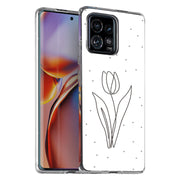 Line Art Tulip Print Slim Cover For Motorola   (Edge,One 5G,Ace,UW,X40,30), Print in USA