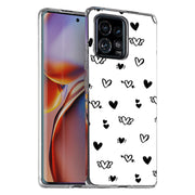 Flying Hearts Print Slim Cover For Motorola   (Edge,One 5G,Ace,UW,X40,30), Print in USA