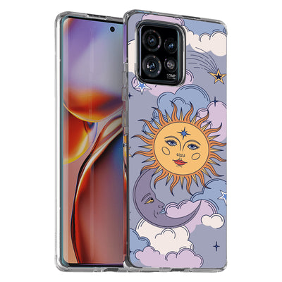 Sun Moon Stars Print Slim Cover For Motorola   (Edge,One 5G,Ace,UW,X40,30), Print in USA