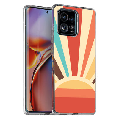 Retro Sunburst Print Slim Cover For Motorola   (Edge,One 5G,Ace,UW,X40,30), Print in USA