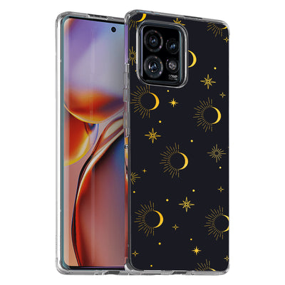 Moon Sun Stars Print Slim Cover For Motorola   (Edge,One 5G,Ace,UW,X40,30), Print in USA