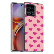 Cute Pink Love Print Slim Cover For Motorola   (Edge,One 5G,Ace,UW,X40,30), Print in USA