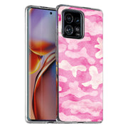 Girly Camo Pink Print Slim Cover For Motorola   (Edge,One 5G,Ace,UW,X40,30), Print in USA