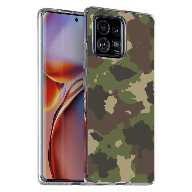 Camouflage 3 Print Slim Cover For Motorola   (Edge,One 5G,Ace,UW,X40,30), Print in USA