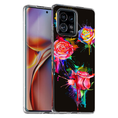 Watercolor Rose Print Slim Cover For Motorola   (Edge,One 5G,Ace,UW,X40,30), Print in USA