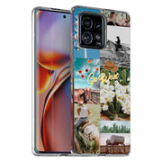 Go West Collage Print Slim Cover For Motorola   (Edge,One 5G,Ace,UW,X40,30), Print in USA